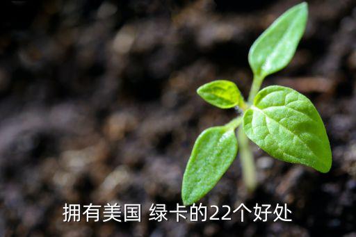 擁有美國 綠卡的22個(gè)好處