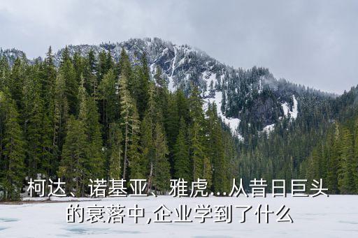 柯達、諾基亞、雅虎...從昔日巨頭的衰落中,企業(yè)學到了什么