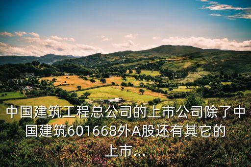 中國建筑工程總公司的上市公司除了中國建筑601668外A股還有其它的上市...