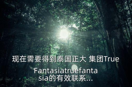 現(xiàn)在需要得到泰國正大 集團(tuán)TrueFantasiatruefantasia的有效聯(lián)系...