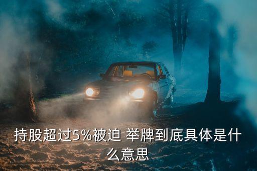 持股超過5%被迫 舉牌到底具體是什么意思