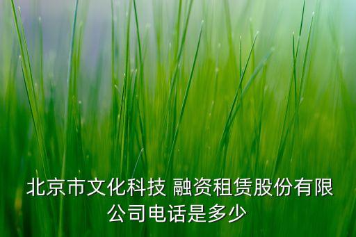  北京市文化科技 融資租賃股份有限公司電話是多少