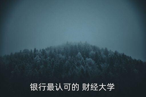 銀行最認可的 財經(jīng)大學