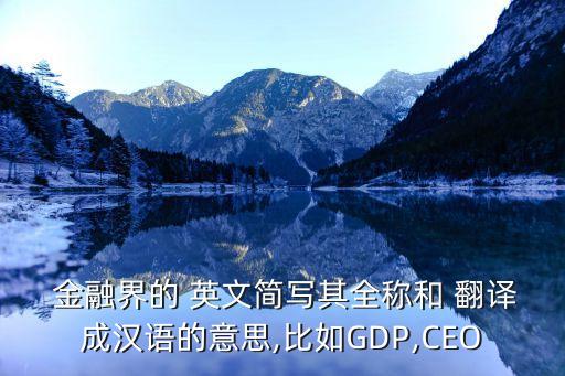  金融界的 英文簡(jiǎn)寫其全稱和 翻譯成漢語的意思,比如GDP,CEO