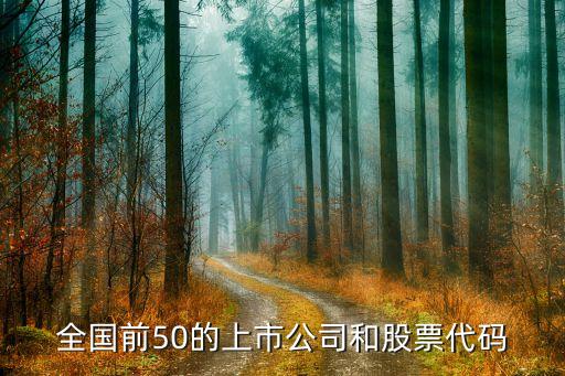 全國前50的上市公司和股票代碼