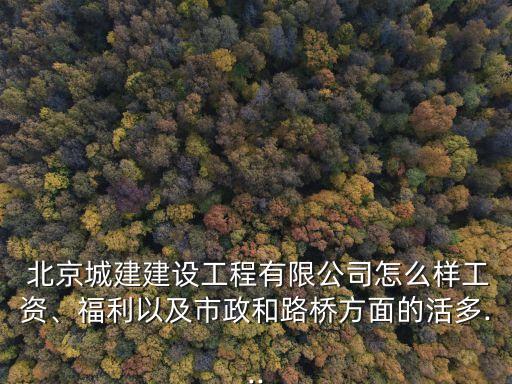  北京城建建設(shè)工程有限公司怎么樣工資、福利以及市政和路橋方面的活多...