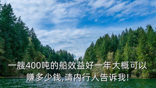 一艘400噸的船效益好一年大概可以賺多少錢,請(qǐng)內(nèi)行人告訴我!