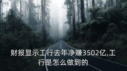 財報顯示工行去年凈賺3502億,工行是怎么做到的