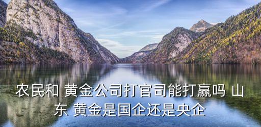 農(nóng)民和 黃金公司打官司能打贏嗎 山東 黃金是國(guó)企還是央企