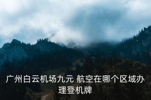 廣州白云機(jī)場九元 航空在哪個(gè)區(qū)域辦理登機(jī)牌