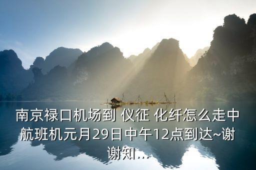 南京祿口機場到 儀征 化纖怎么走中航班機元月29日中午12點到達~謝謝知...