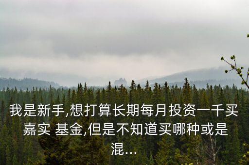 我是新手,想打算長(zhǎng)期每月投資一千買 嘉實(shí) 基金,但是不知道買哪種或是混...