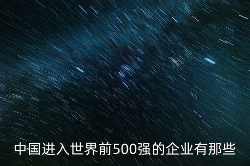 中國進入世界前500強的企業(yè)有那些