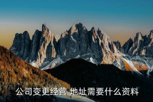  公司變更經(jīng)營(yíng) 地址需要什么資料