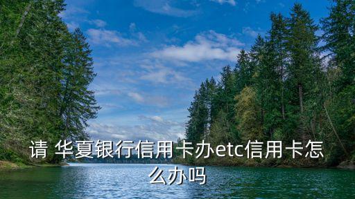 請(qǐng) 華夏銀行信用卡辦etc信用卡怎么辦嗎