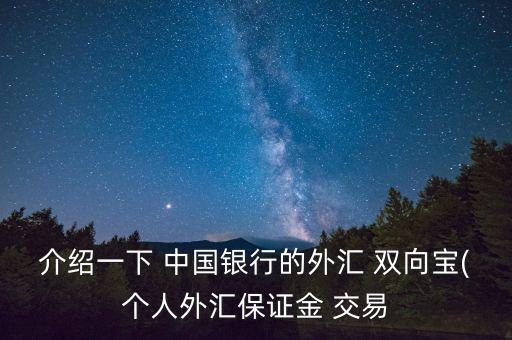 介紹一下 中國銀行的外匯 雙向?qū)?個人外匯保證金 交易