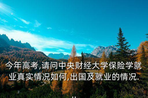 今年高考,請問中央財經大學保險學就業(yè)真實情況如何,出國及就業(yè)的情況...