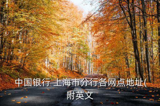  中國(guó)銀行 上海市分行各網(wǎng)點(diǎn)地址(附英文