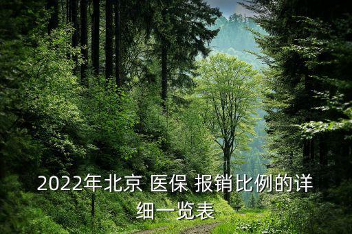 2022年北京 醫(yī)保 報(bào)銷比例的詳細(xì)一覽表