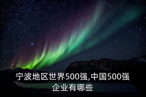 寧波地區(qū)世界500強(qiáng),中國500強(qiáng)企業(yè)有哪些