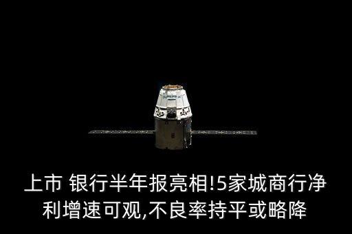 上市 銀行半年報亮相!5家城商行凈利增速可觀,不良率持平或略降