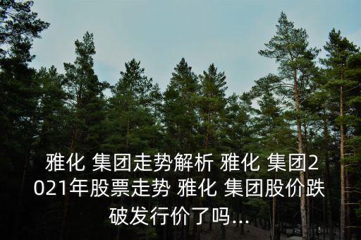  雅化 集團走勢解析 雅化 集團2021年股票走勢 雅化 集團股價跌破發(fā)行價了嗎...