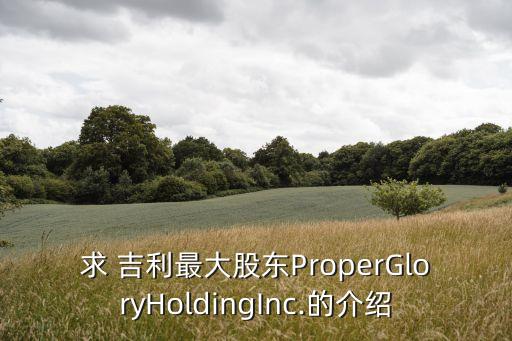 求 吉利最大股東ProperGloryHoldingInc.的介紹