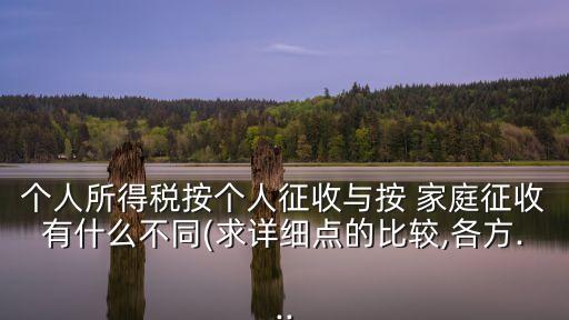 個人所得稅按個人征收與按 家庭征收有什么不同(求詳細點的比較,各方...