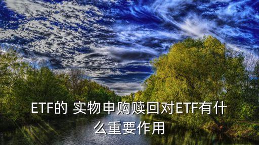 ETF的 實(shí)物申購(gòu)贖回對(duì)ETF有什么重要作用