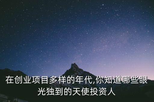 在創(chuàng)業(yè)項(xiàng)目多樣的年代,你知道哪些眼光獨(dú)到的天使投資人