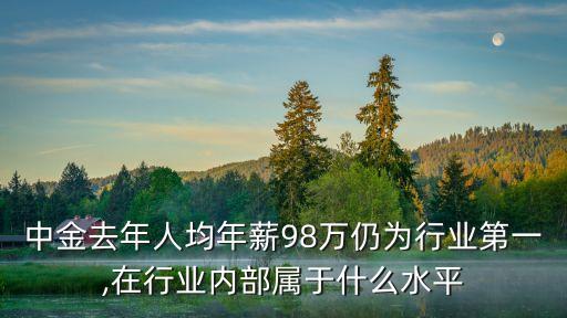 中金去年人均年薪98萬(wàn)仍為行業(yè)第一,在行業(yè)內(nèi)部屬于什么水平