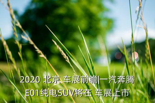 2020 北京 車展前瞻|一汽奔騰E01純電SUV將在 車展上市