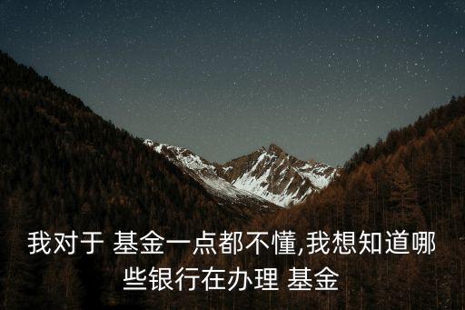 我對(duì)于 基金一點(diǎn)都不懂,我想知道哪些銀行在辦理 基金