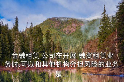  金融租賃 公司在開展 融資租賃業(yè)務時,可以和其他機構分擔風險的業(yè)務是...