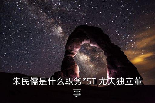 朱民儒是什么職務*ST 尤夫獨立董事