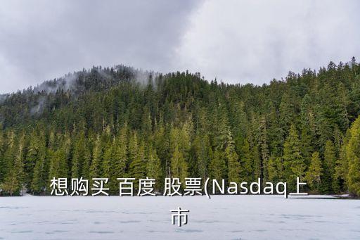 想購(gòu)買(mǎi) 百度 股票(Nasdaq上市