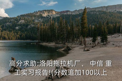 高分求助:洛陽拖拉機廠、 中信 重工實習(xí)報告!(分數(shù)追加100以上