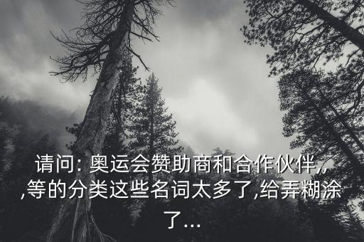 請問: 奧運會贊助商和合作伙伴,,,等的分類這些名詞太多了,給弄糊涂了...