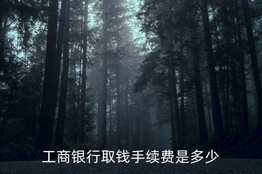 工商銀行取錢手續(xù)費是多少