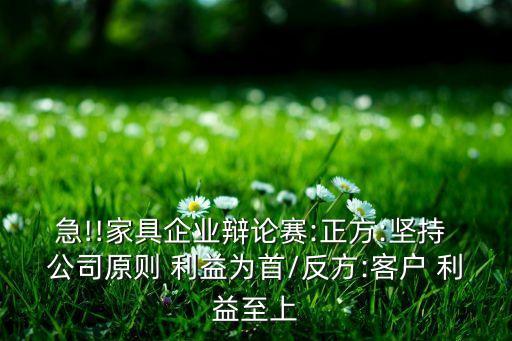 急!!家具企業(yè)辯論賽:正方:堅持 公司原則 利益為首/反方:客戶 利益至上