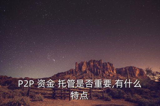 P2P 資金 托管是否重要,有什么特點(diǎn)