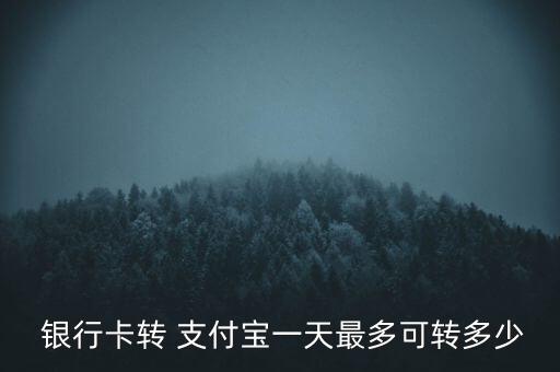  銀行卡轉(zhuǎn) 支付寶一天最多可轉(zhuǎn)多少