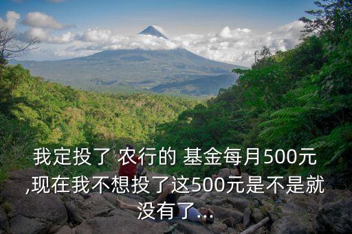 農(nóng)行基金定投贖回,基金定投可以隨時贖回嗎