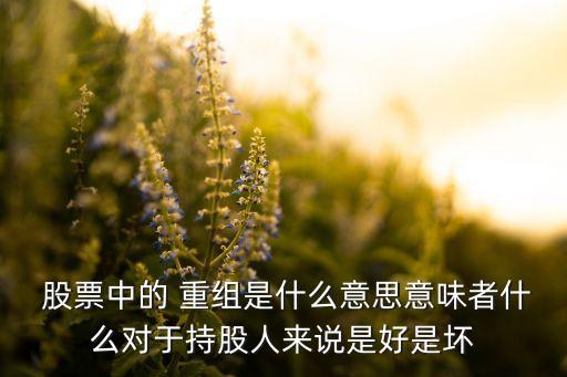  股票中的 重組是什么意思意味者什么對(duì)于持股人來說是好是壞