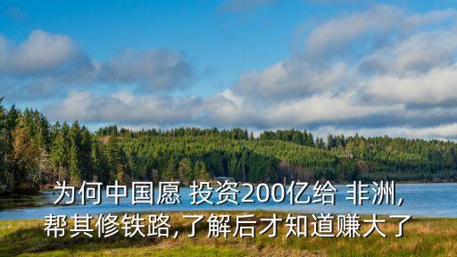 為何中國(guó)愿 投資200億給 非洲,幫其修鐵路,了解后才知道賺大了