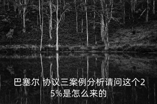  巴塞爾 協(xié)議三案例分析請問這個25%是怎么來的