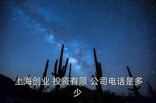  上海創(chuàng)業(yè) 投資有限 公司電話是多少