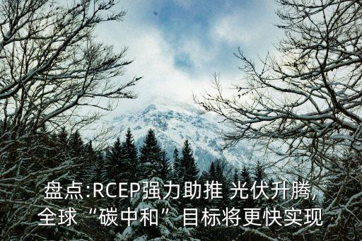 盤點:RCEP強力助推 光伏升騰,全球“碳中和”目標將更快實現(xiàn)