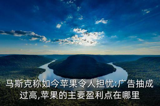 馬斯克稱如今蘋果令人擔憂:廣告抽成過高,蘋果的主要盈利點在哪里