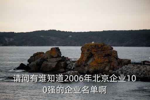 請問有誰知道2006年北京企業(yè)100強的企業(yè)名單啊